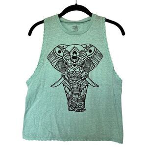 Made Right Brand Womens Size Small Seafoam Green Tank with Elephant Head Imprint